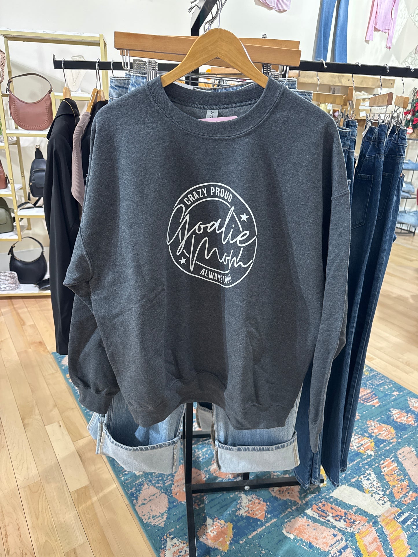 Ks Boutique Goalie Mom Crewneck