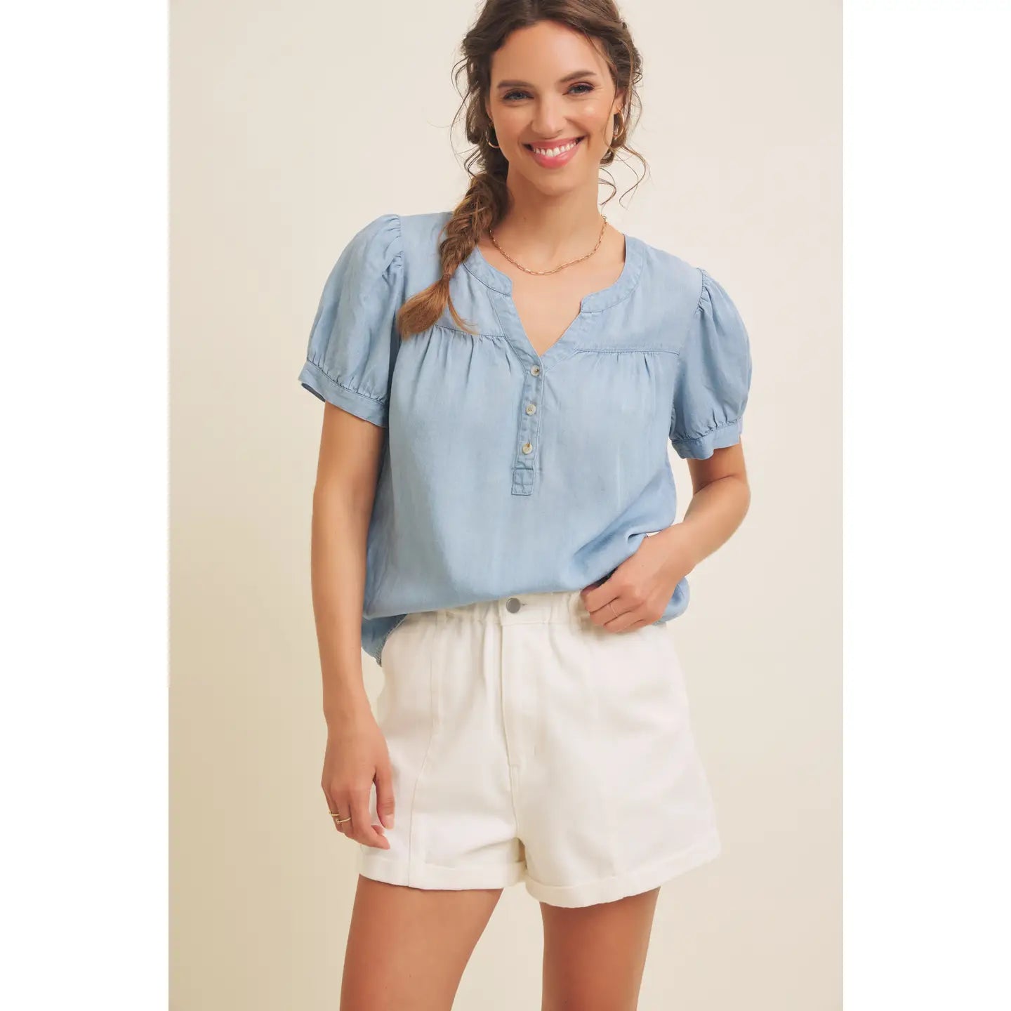Mineral Washed Tencel Blouse