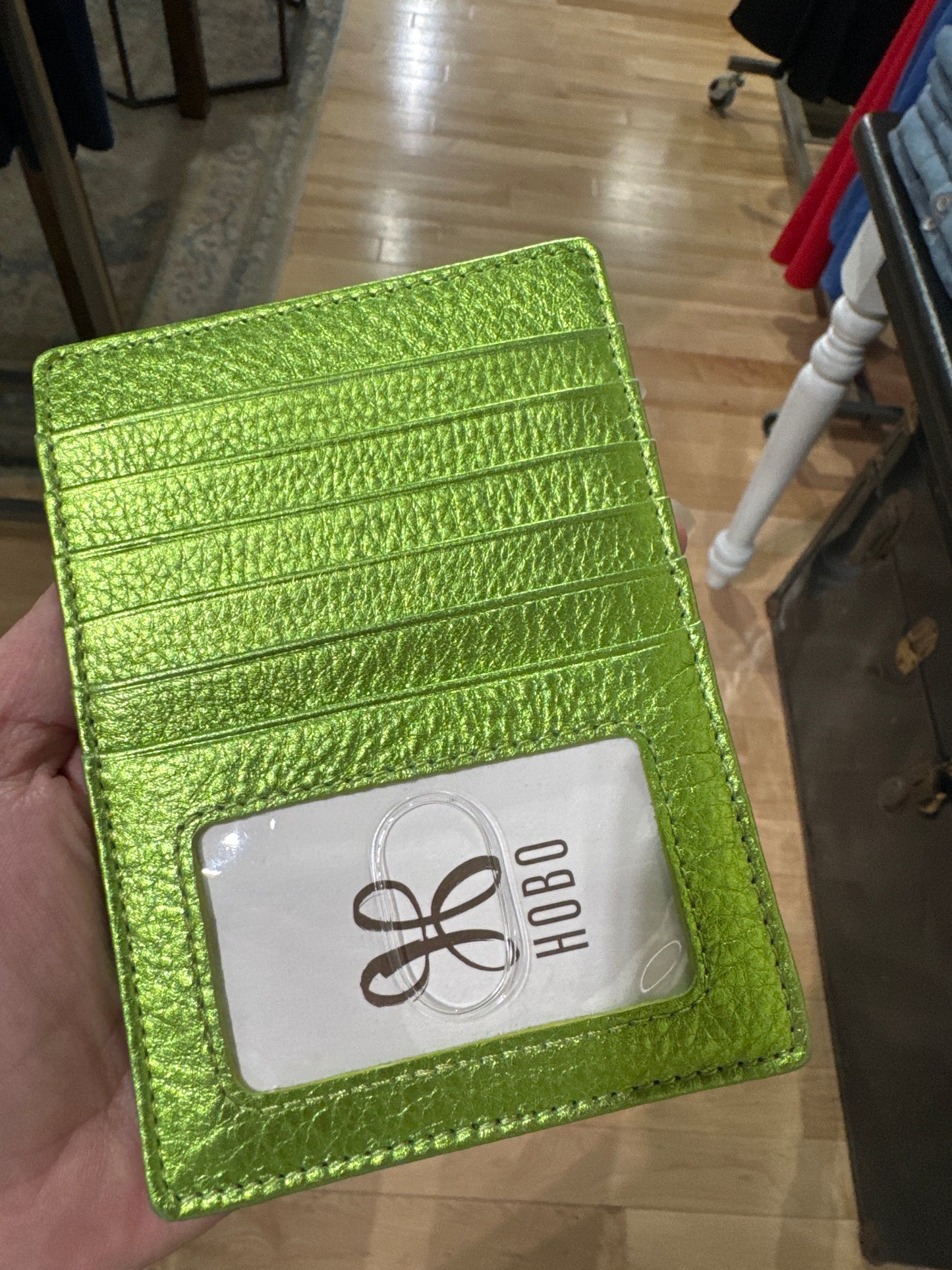 Hobo Green Metallic Euro Slide Wallet Ks Boutique