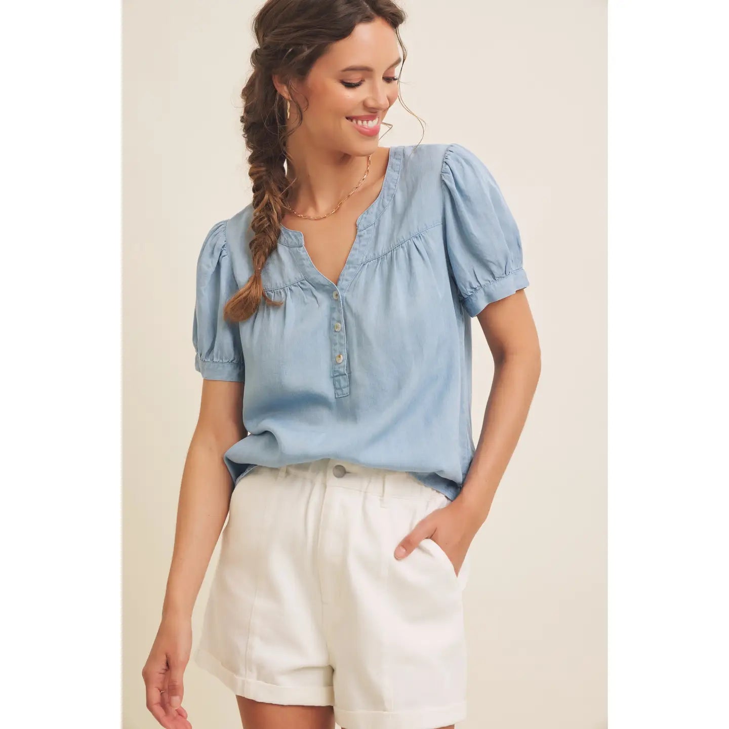 Mineral Washed Tencel Blouse