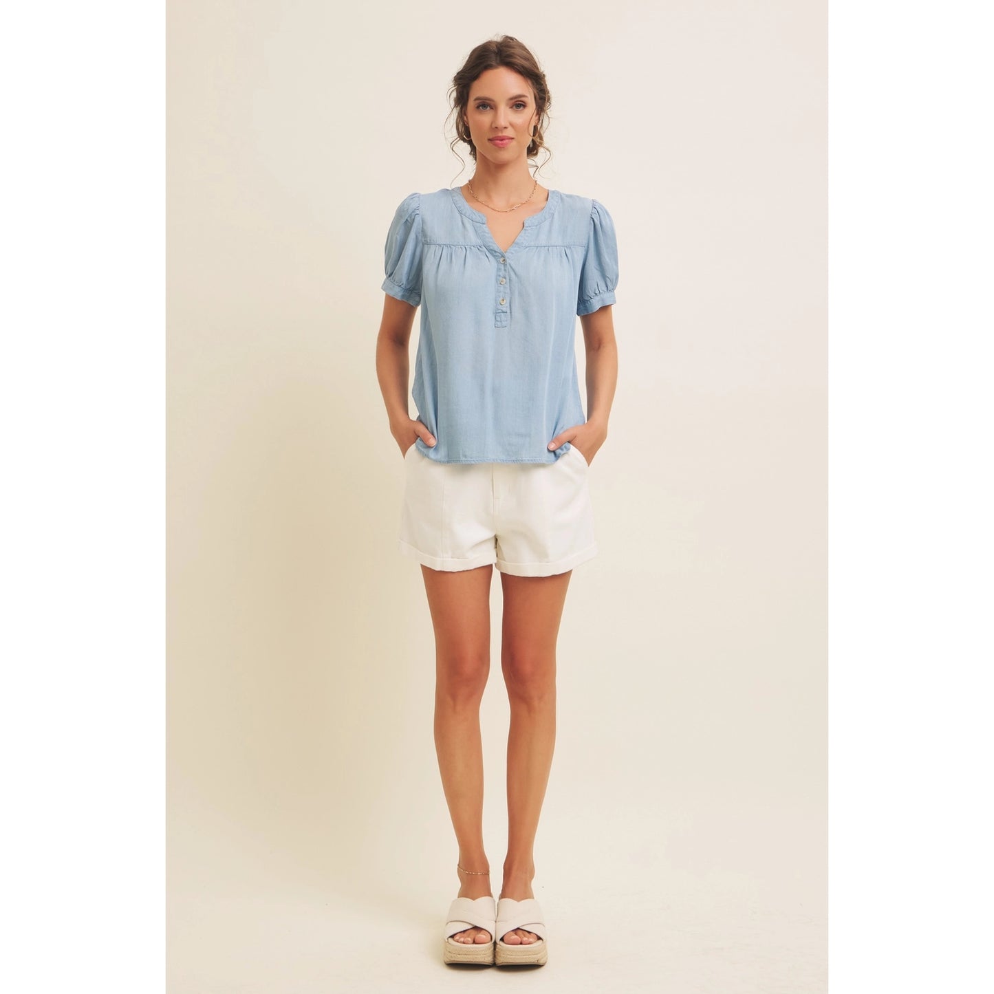 Mineral Washed Tencel Blouse