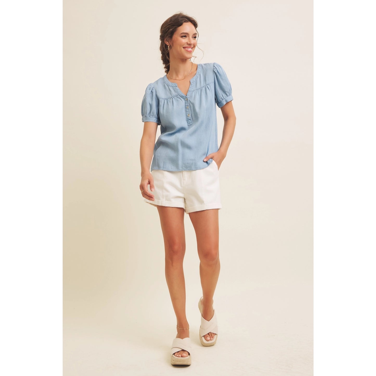 Mineral Washed Tencel Blouse