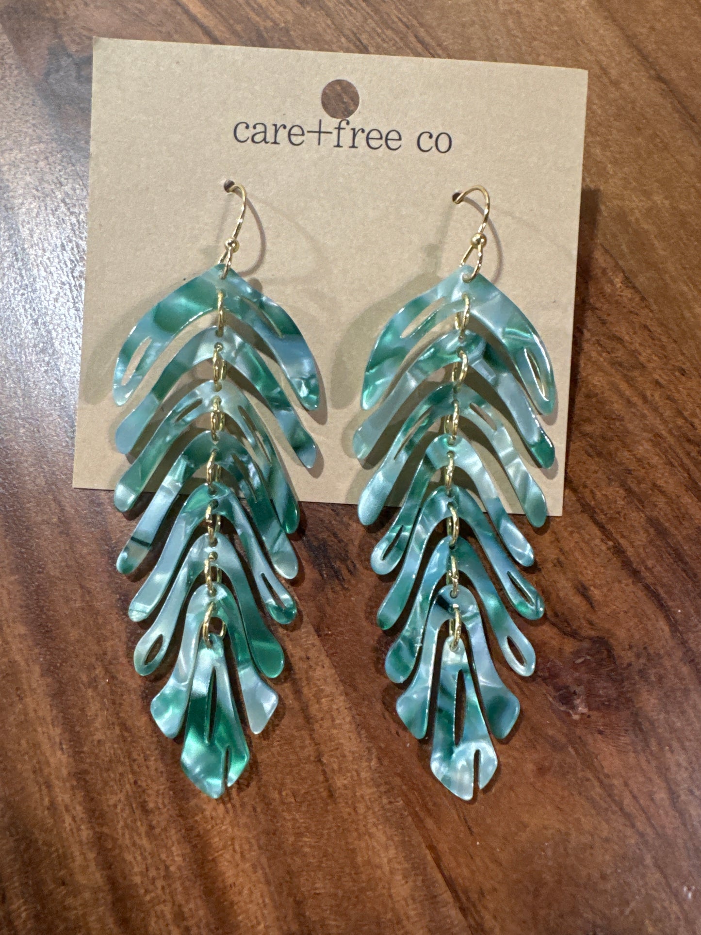 Acrylic Feather Earrings by Care Free Co