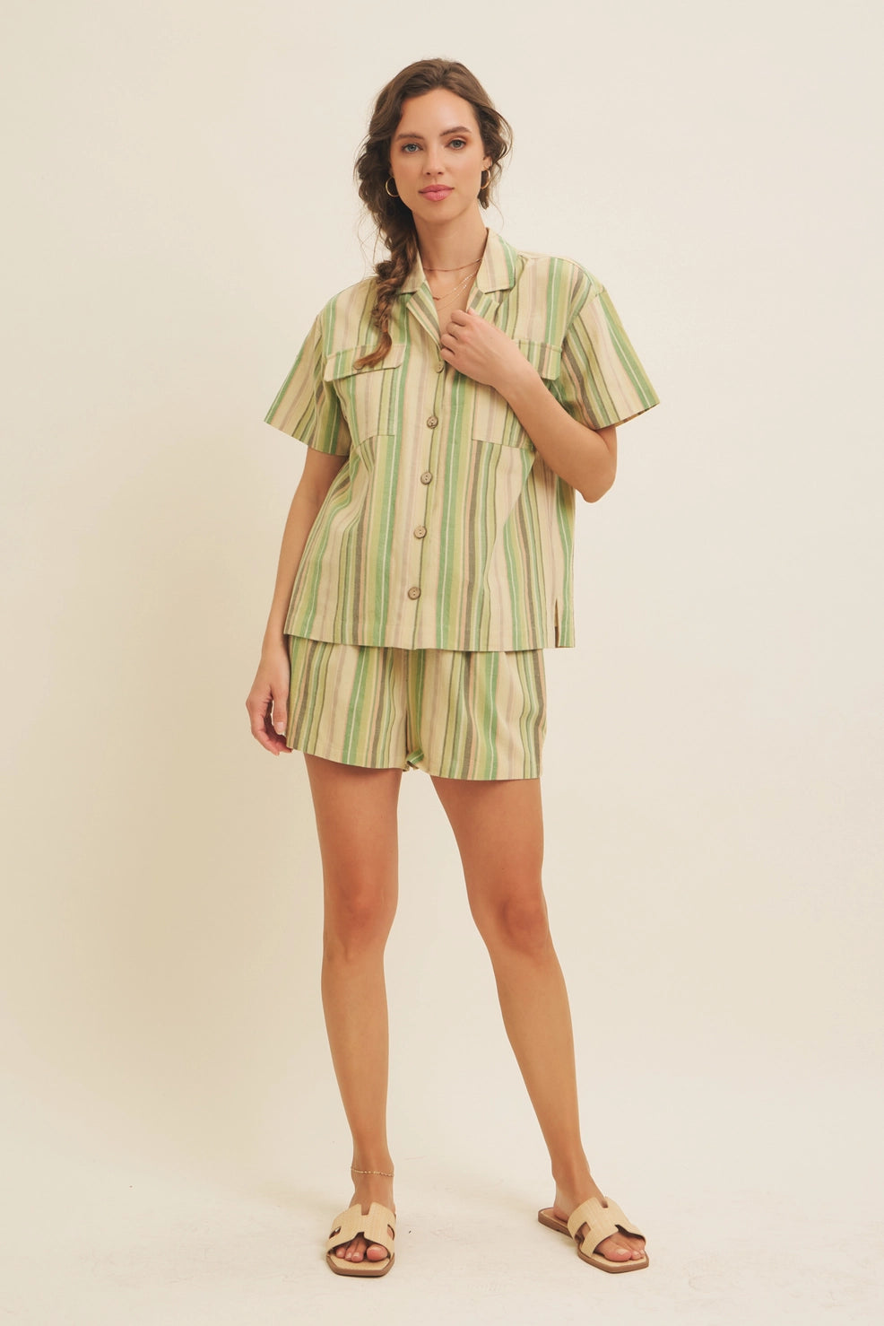 Stripe Camp Short