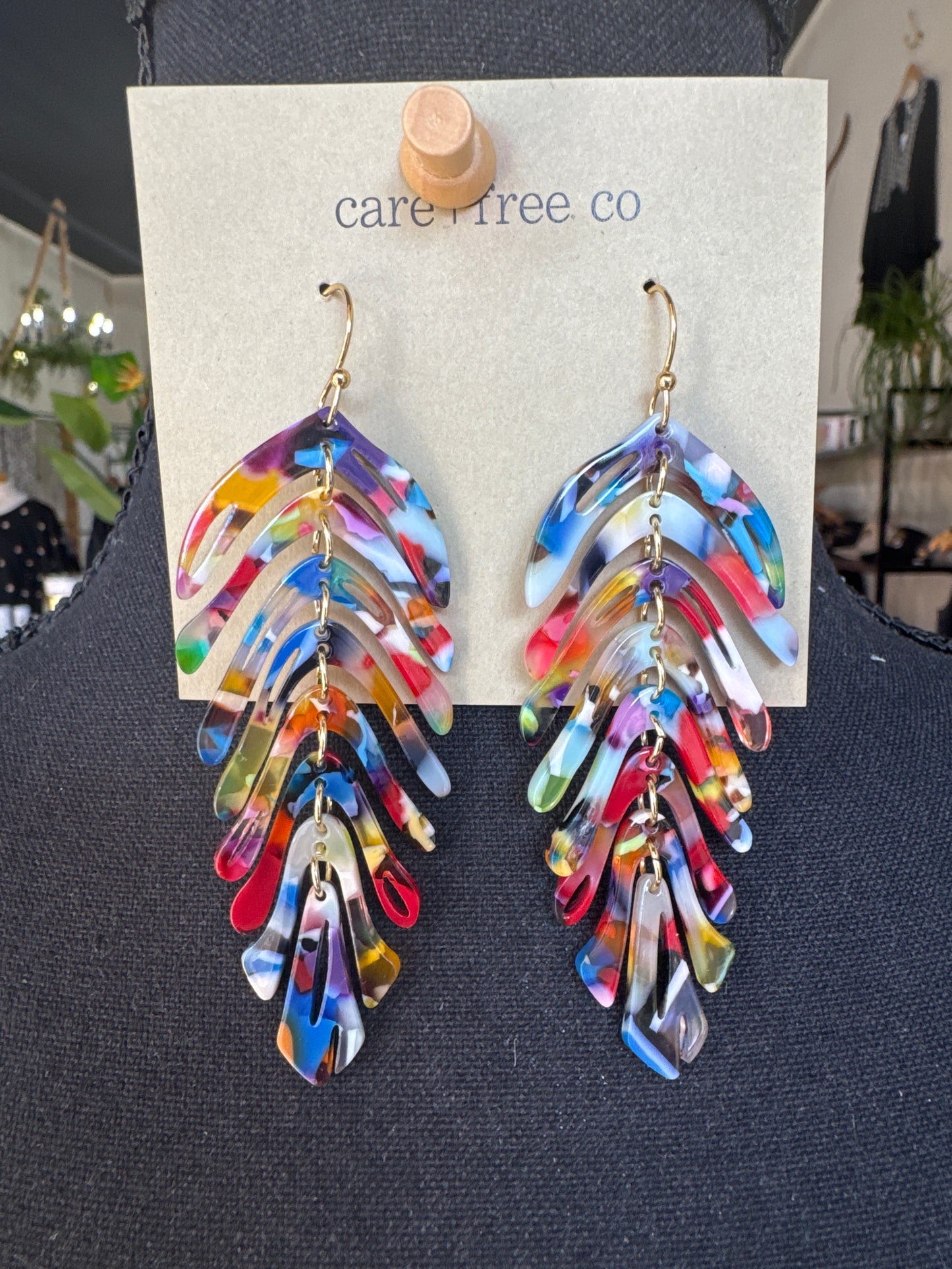 Acrylic Feather Earrings by Care Free Co