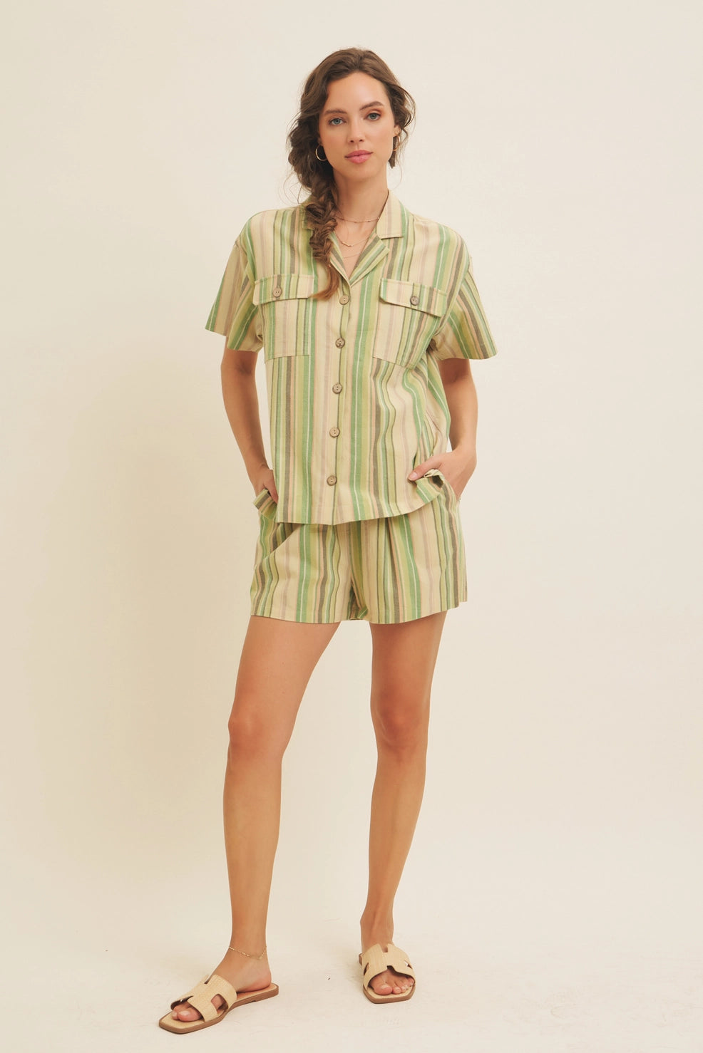 Stripe Camp Short