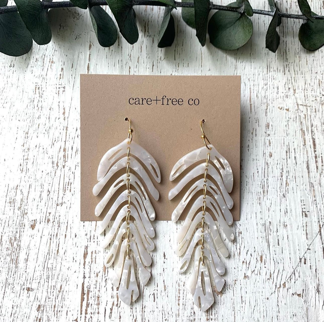 Acrylic Feather Earrings by Care Free Co