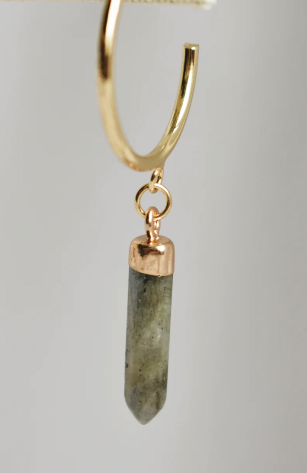 Labradorite Hoop Earrings
