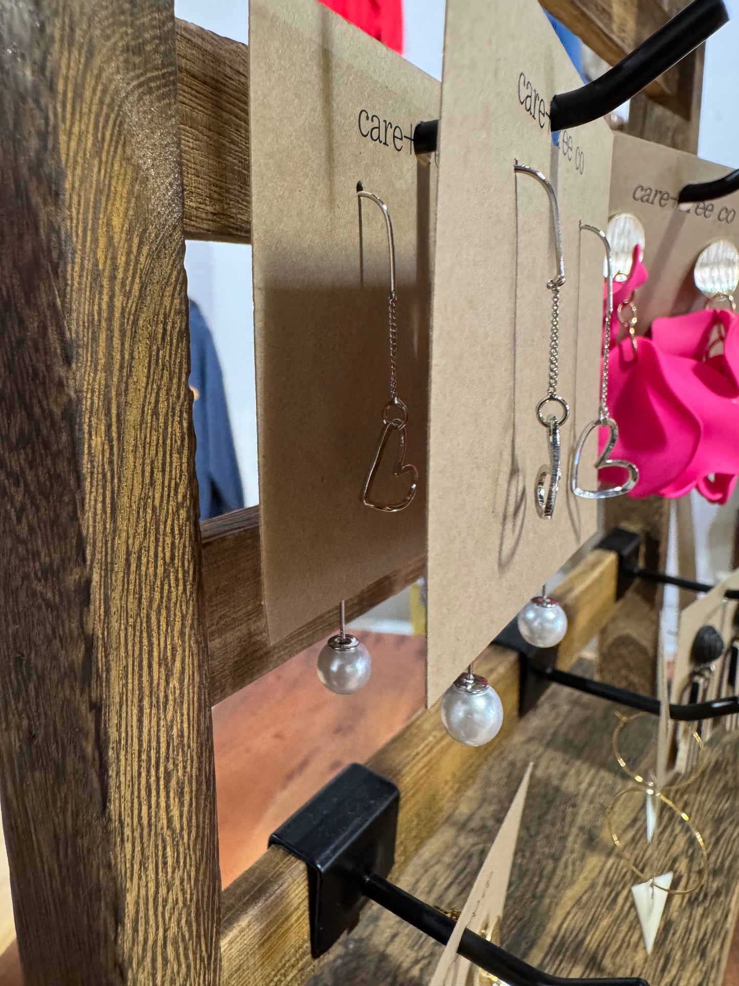 Heart + Pearl Threader Earrings