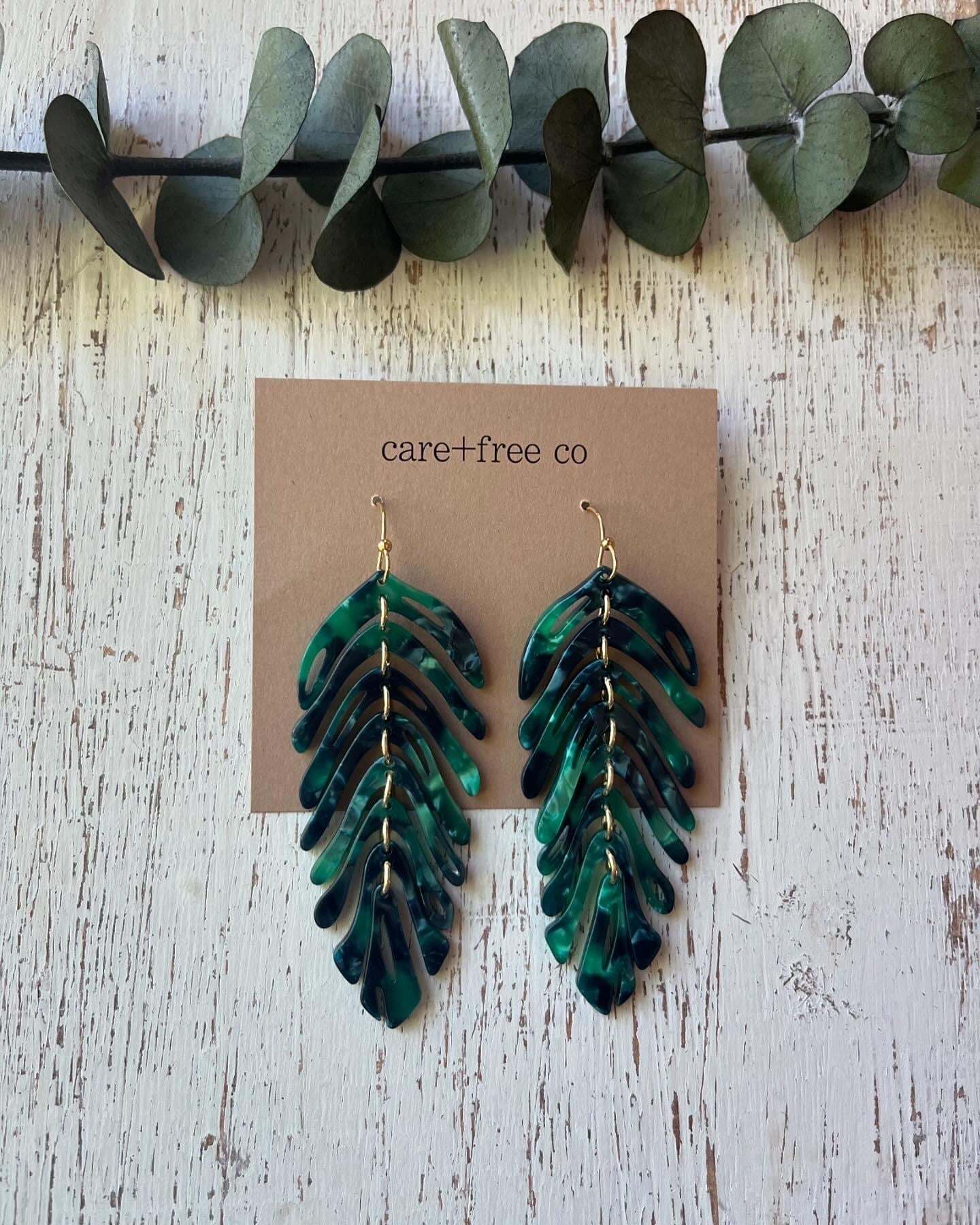 Acrylic Feather Earrings by Care Free Co