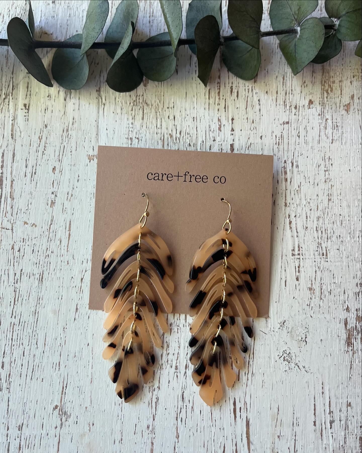 Acrylic Feather Earrings by Care Free Co