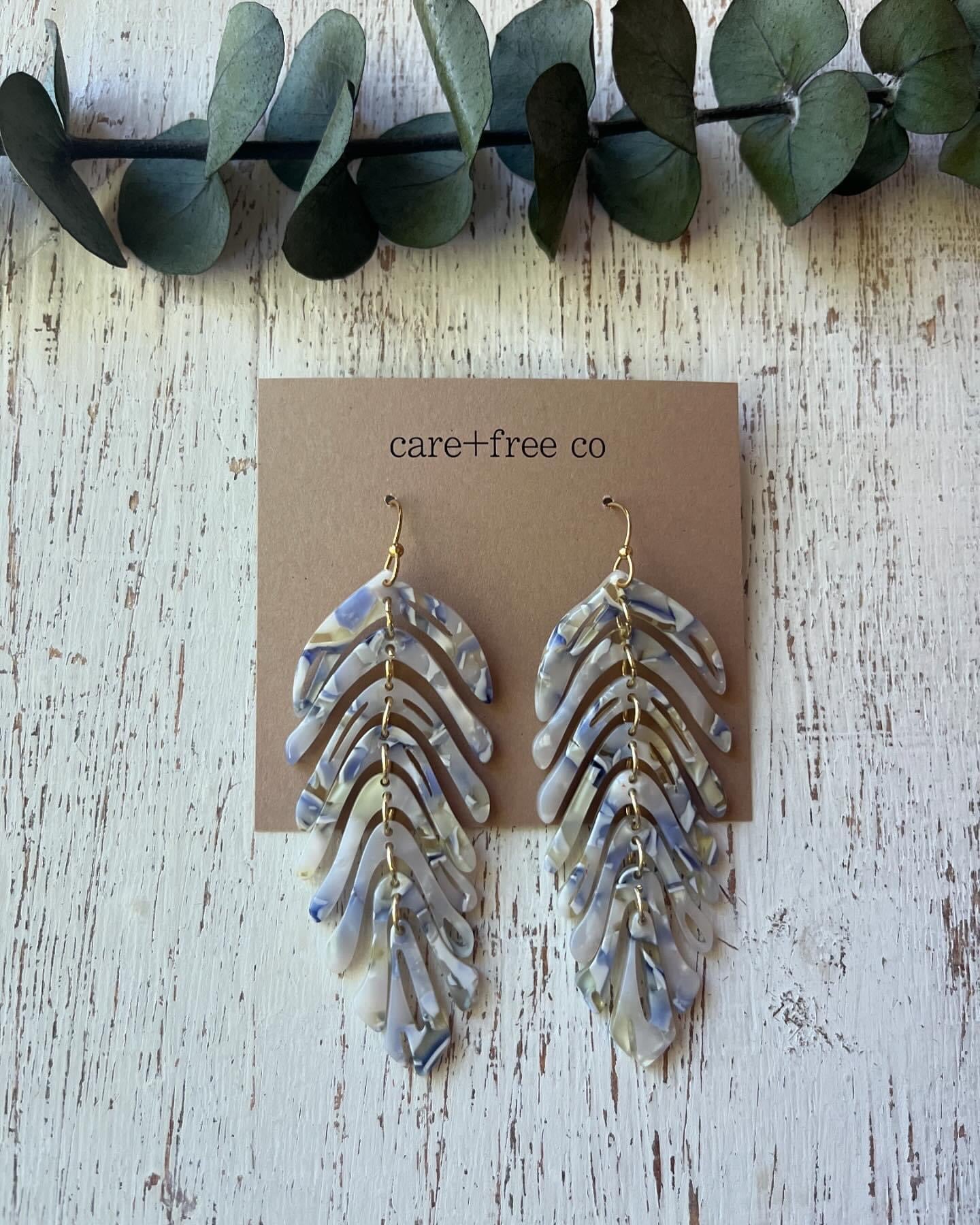 Acrylic Feather Earrings by Care Free Co