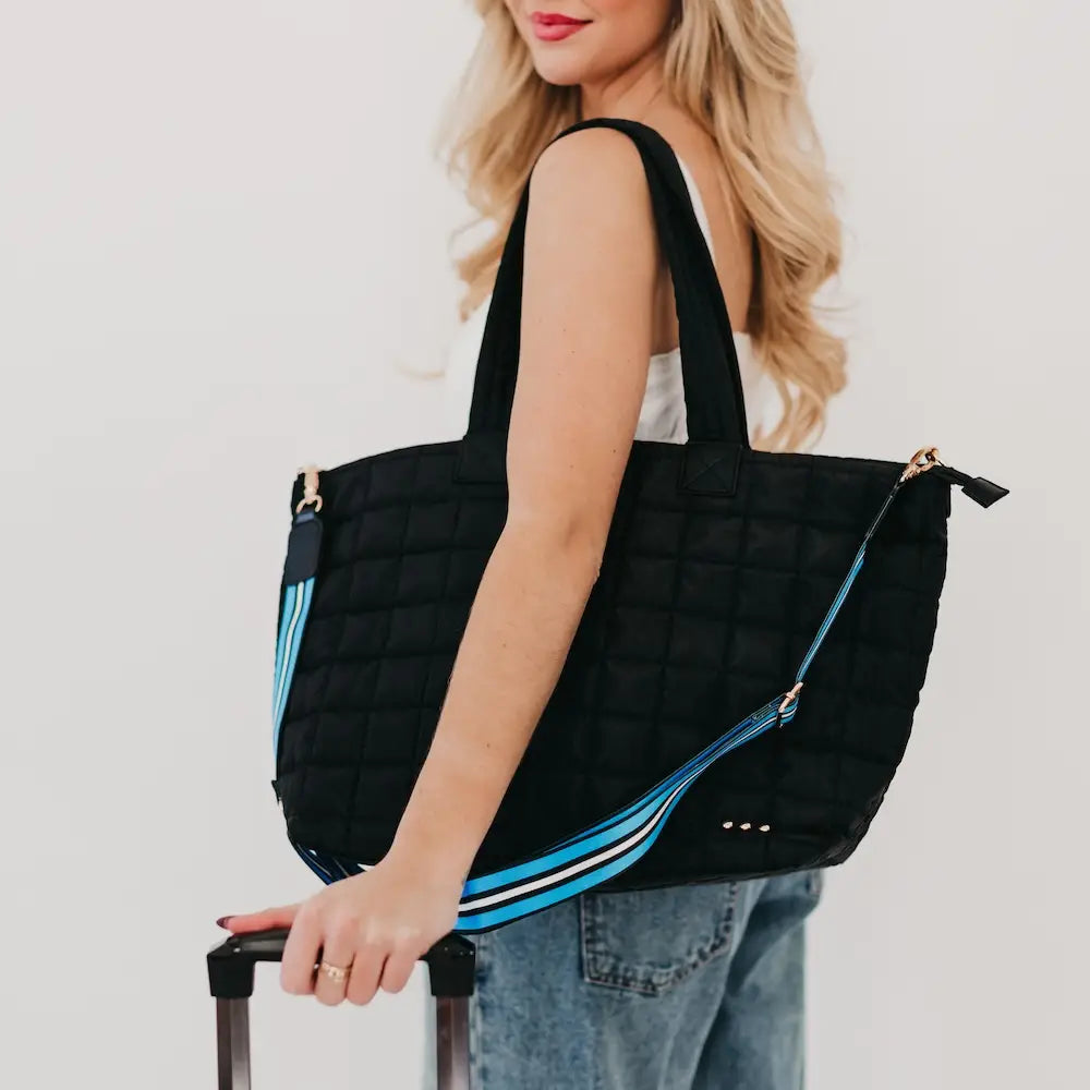 Black Day Dreamer Quilted Tote Bag