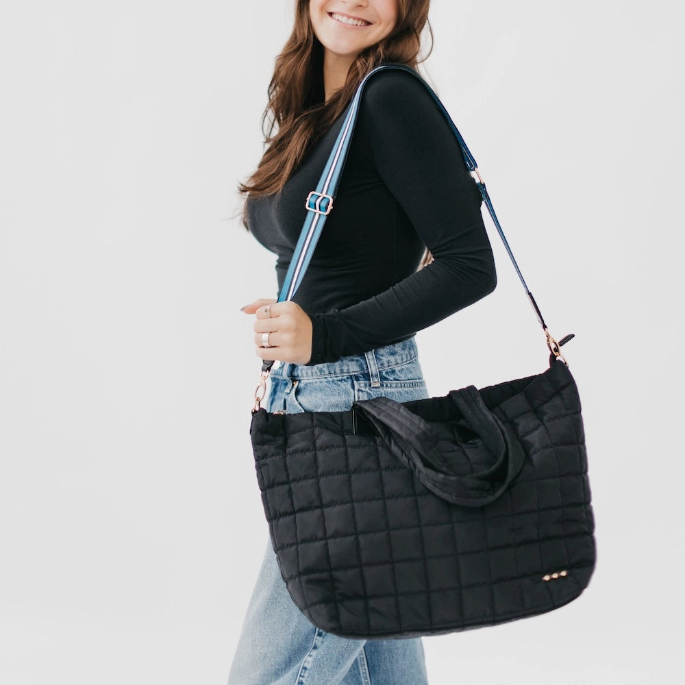 Black Day Dreamer Quilted Tote Bag