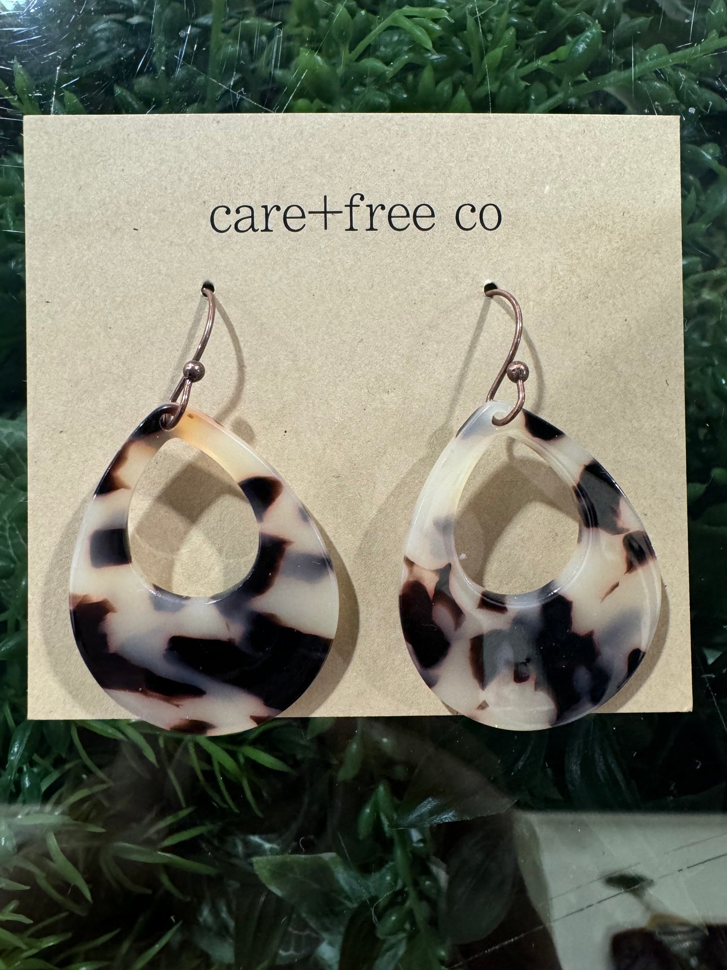 Tortoise Tear Large Earrings Care Free Co