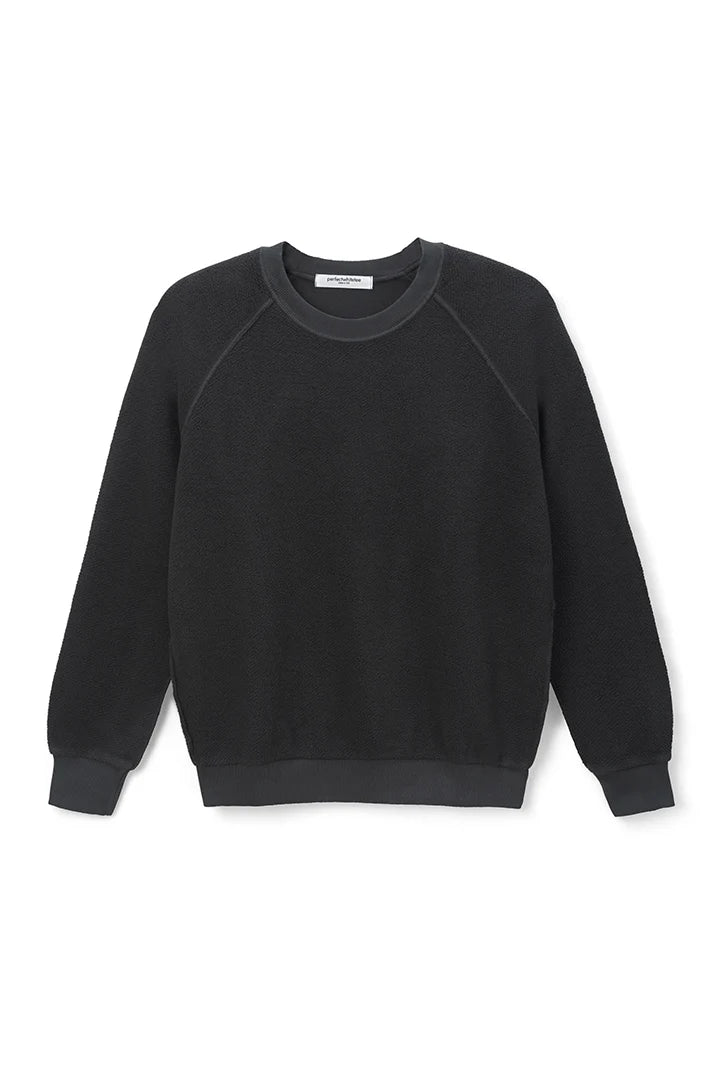 Ziggy Inside Out Shrunken Fleece Sweater in Vintage Black
