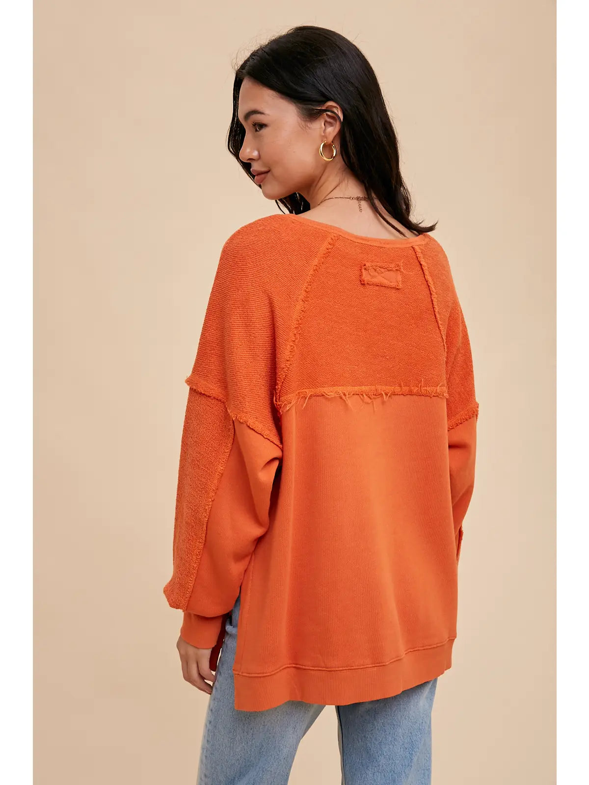Tangerine French Terry Pullover Sweatshirt
