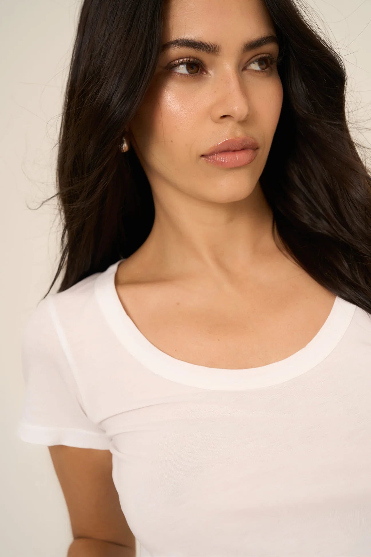 Dixie Scoop Neck Tee in White