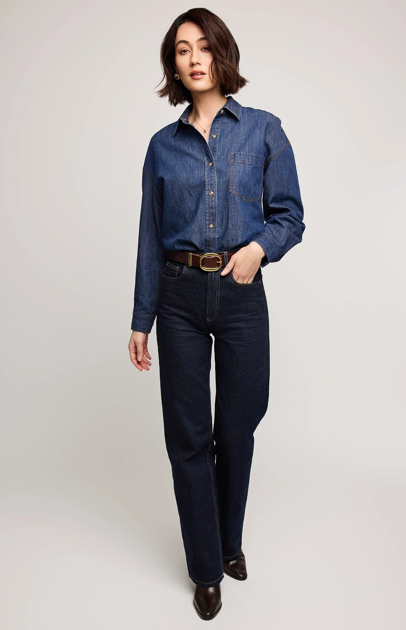 Whitney Denim Button Down Shirt