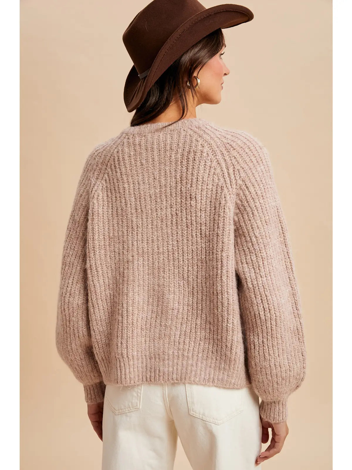 Raglan Sleeve Knitted Cardigan