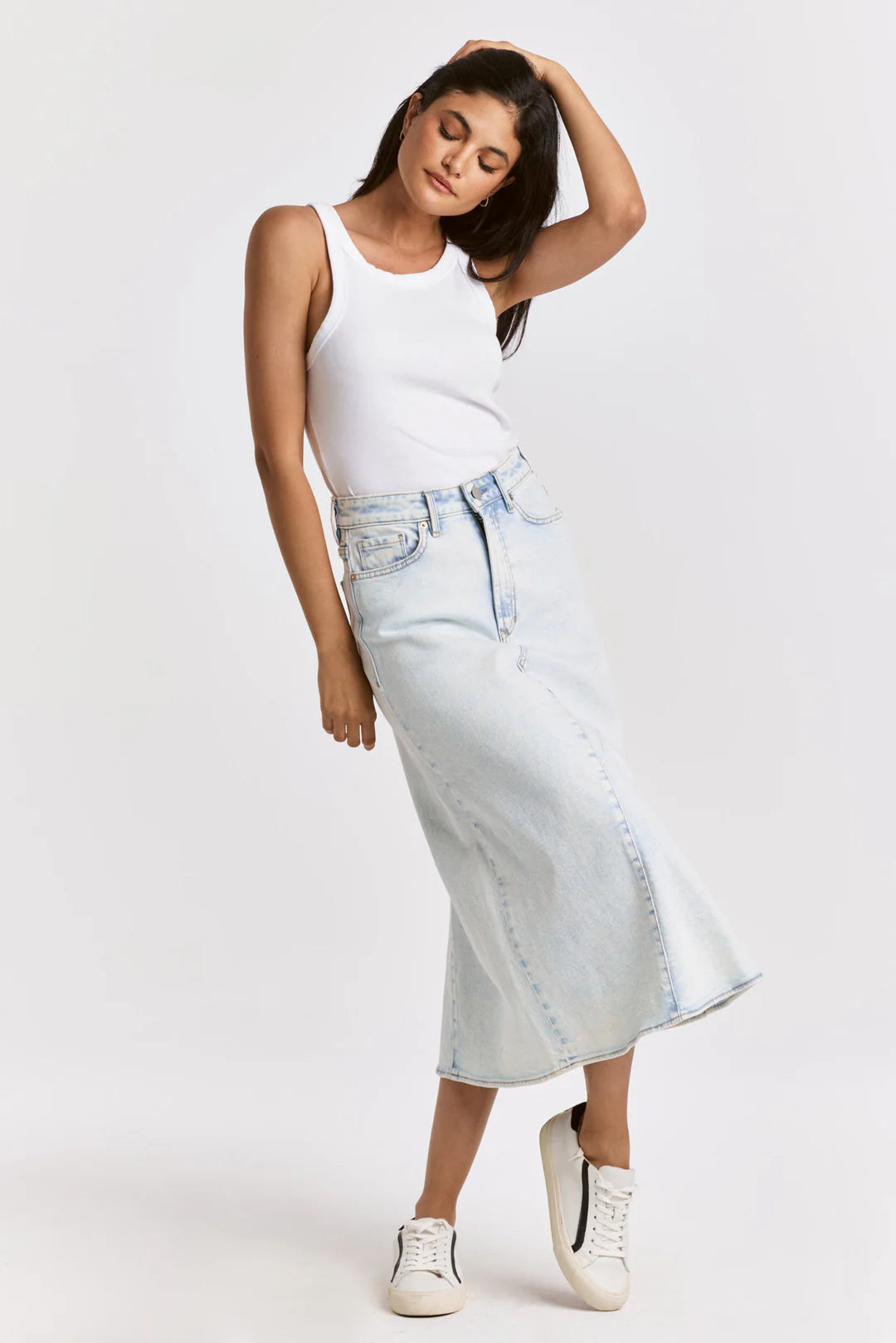 Dear John Lightweight Denim Maxi Skirt Ks Boutique