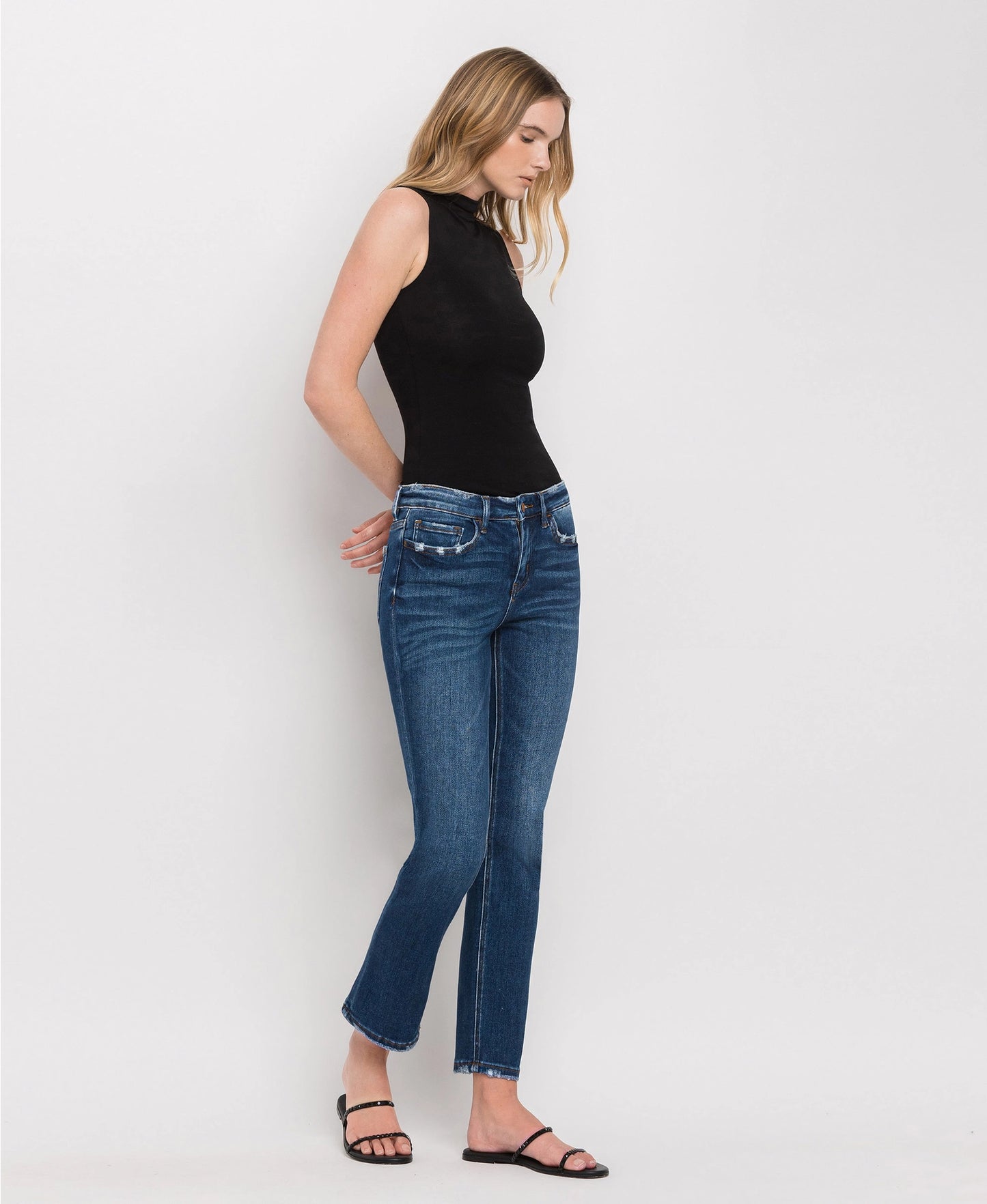Mid Rise Ankle Slim Straight
