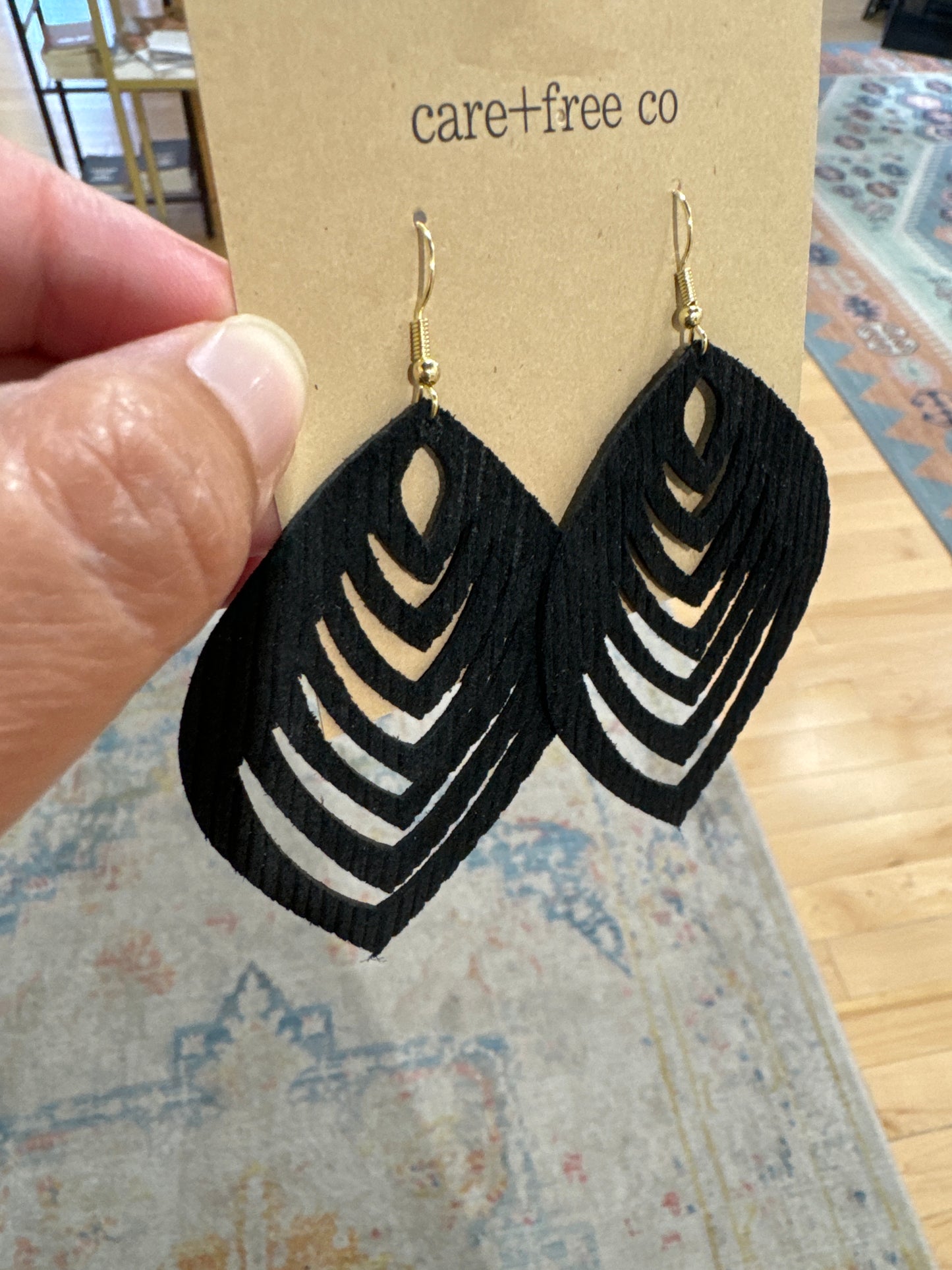 Cut Out Leather Leaf Earrings by Care Free Co