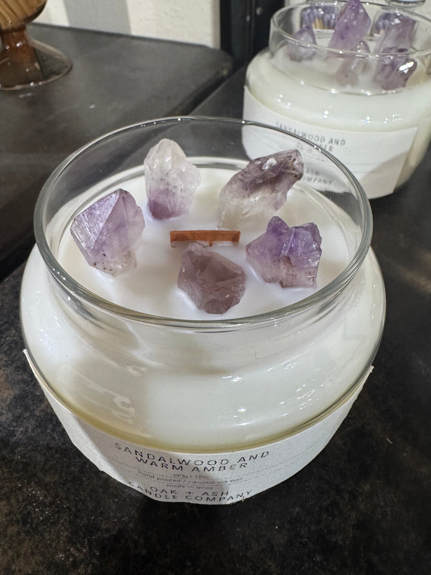 Crystal Apothecary Candle in Sandalwood and Warm Amber