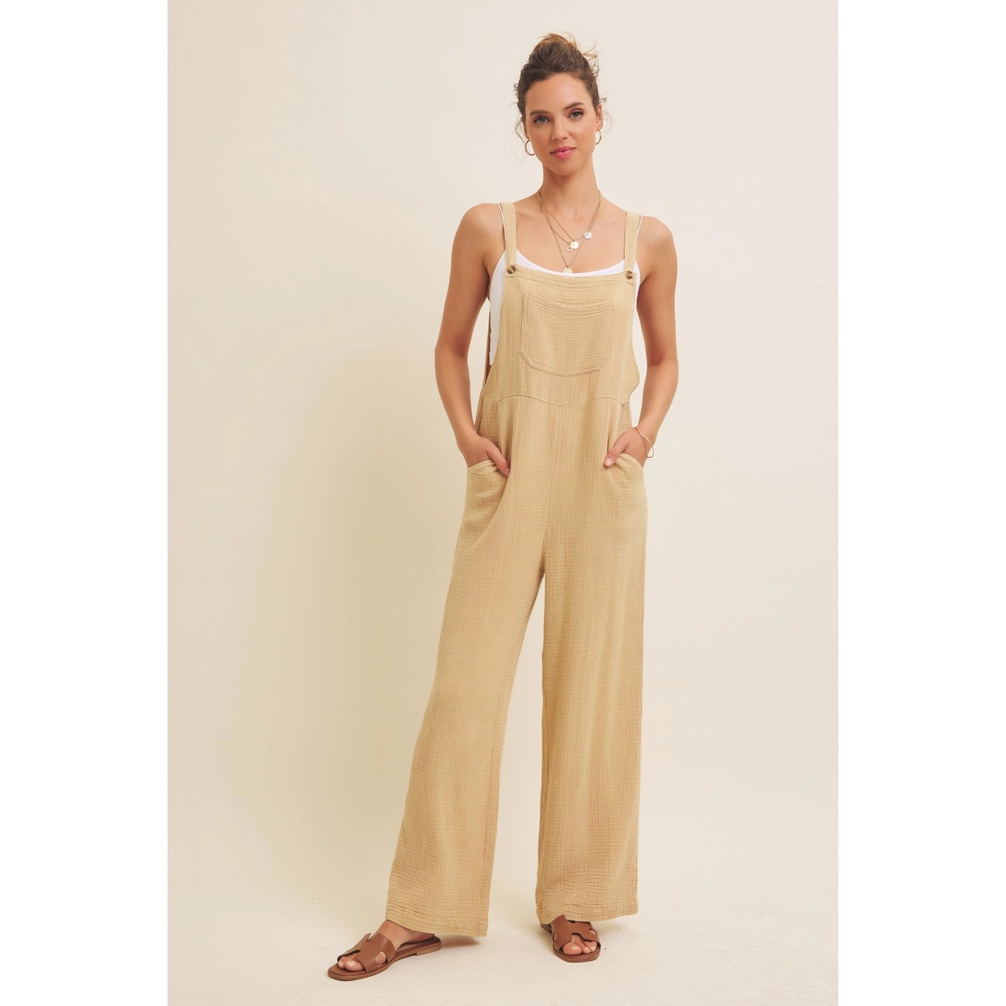 Mineral Washed Wide Leg Overall