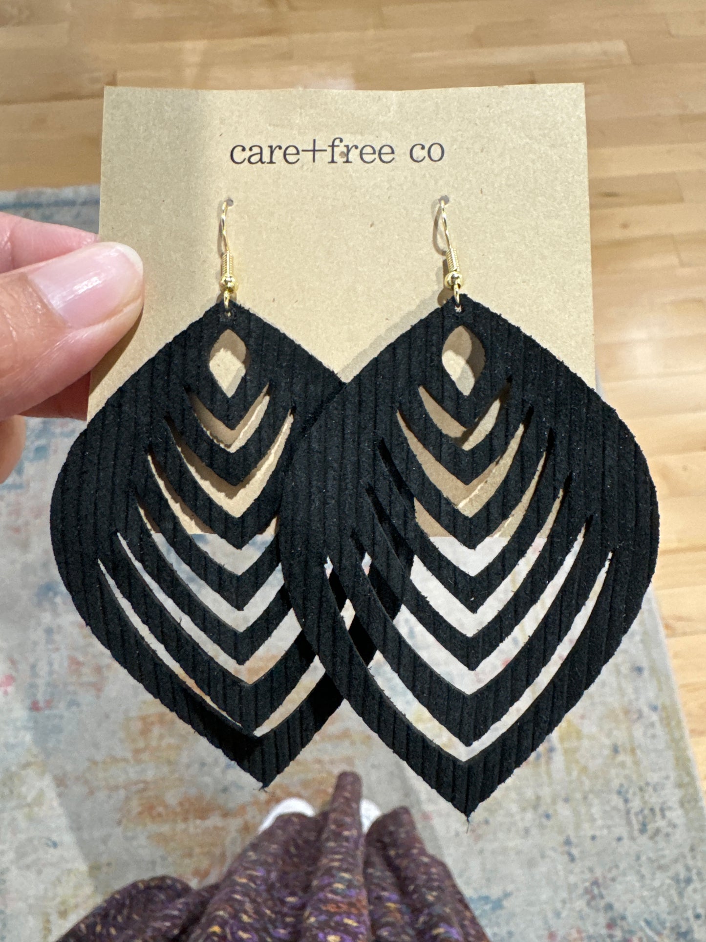 Cut Out Leather Leaf Earrings by Care Free Co