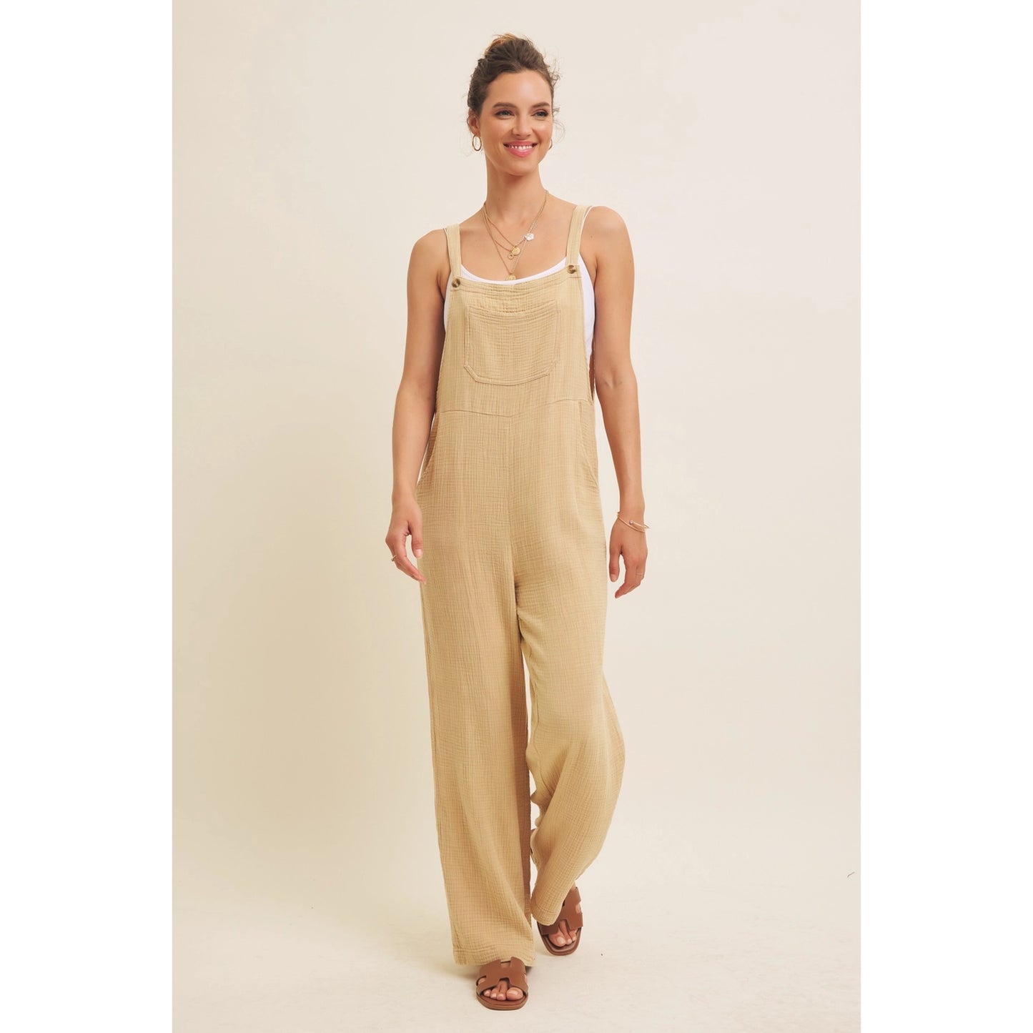 Mineral Washed Wide Leg Overall
