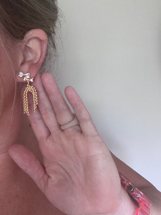 Bow Tassel Studs