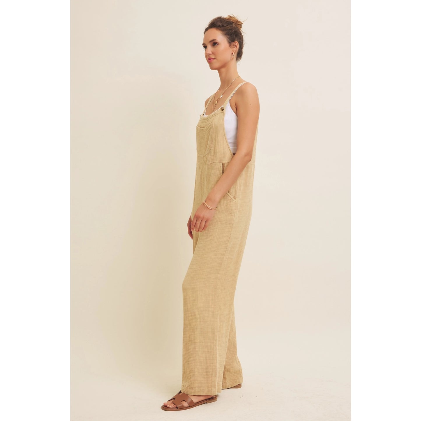 Mineral Washed Wide Leg Overall