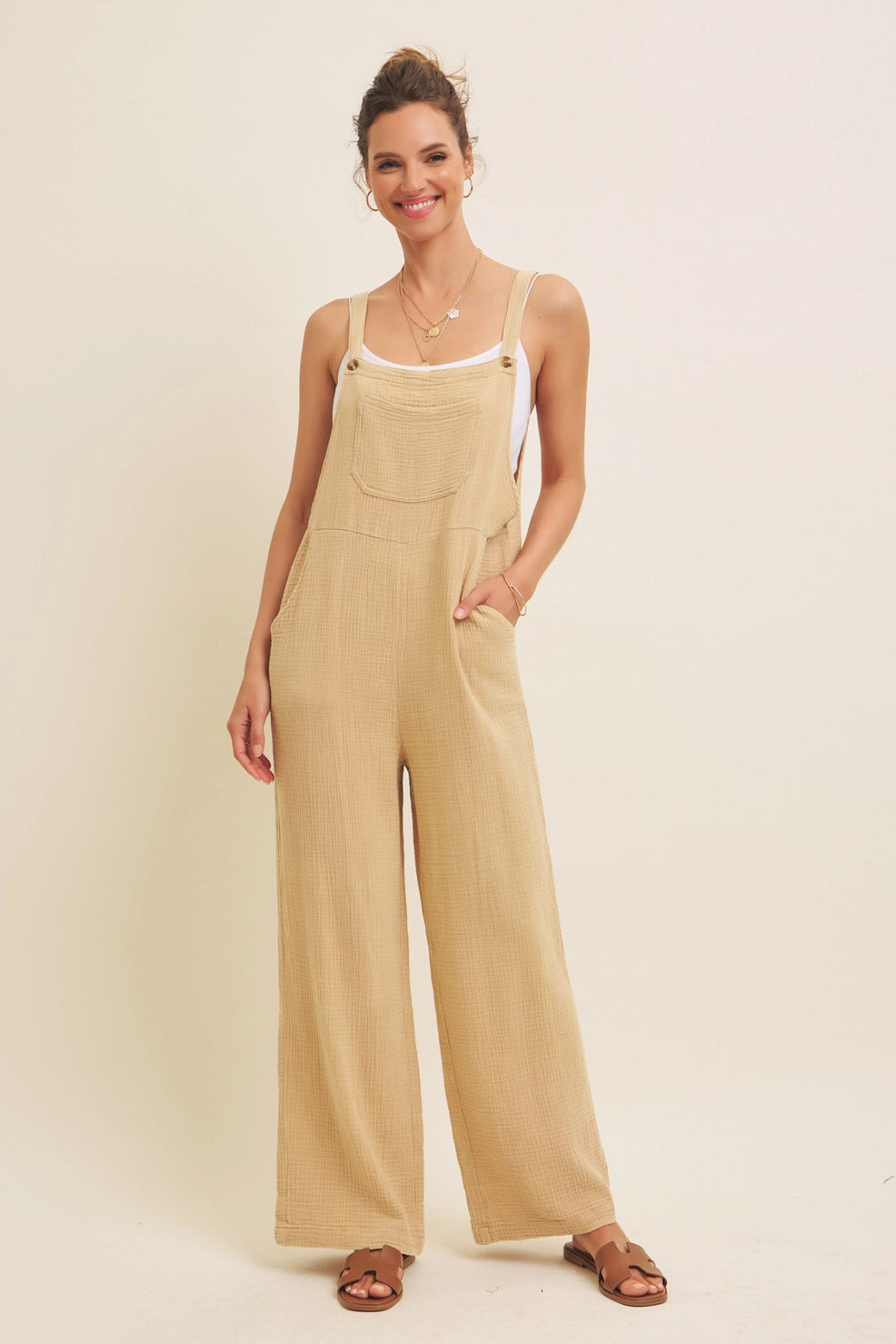 Mineral Washed Wide Leg Overall