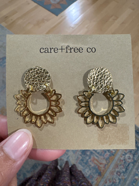 Stud + Sunflower Earrings by Care Free Co.