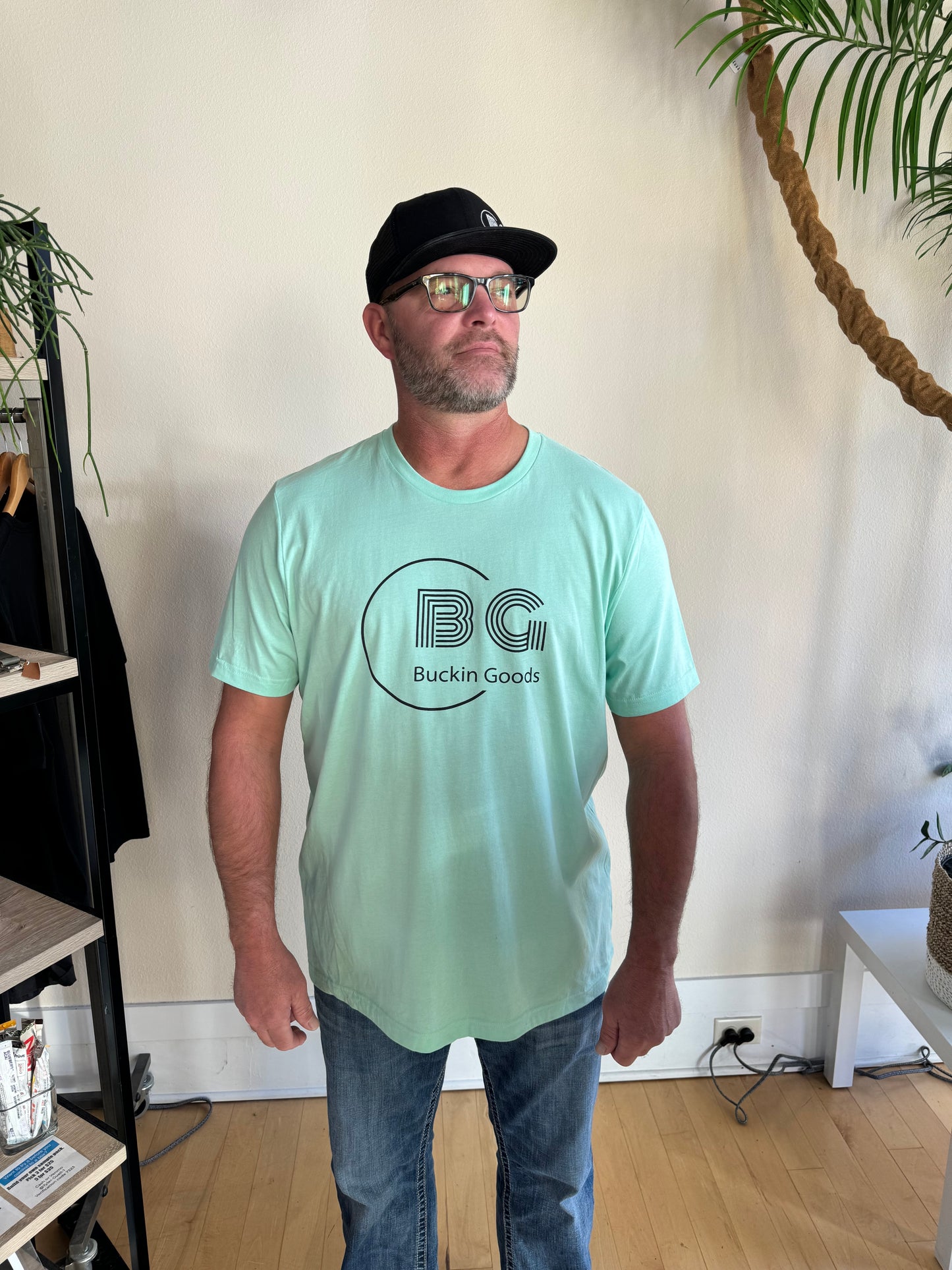 Teal Brand Tee Buckin Goods