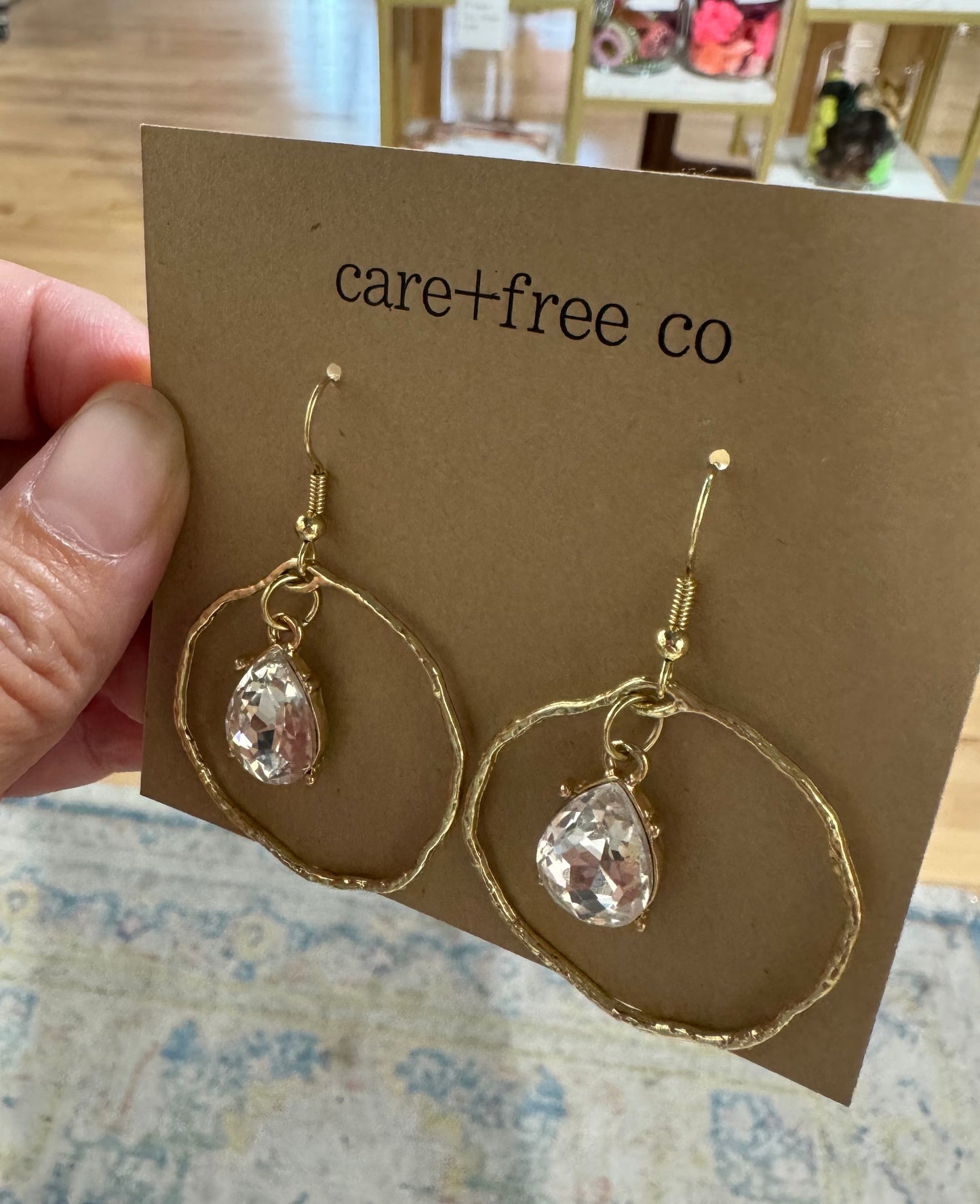 Hoop + Gem Earrings Care Free Co