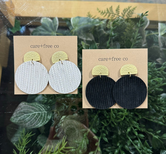 Half Gold Circle Earrings Care Free Co