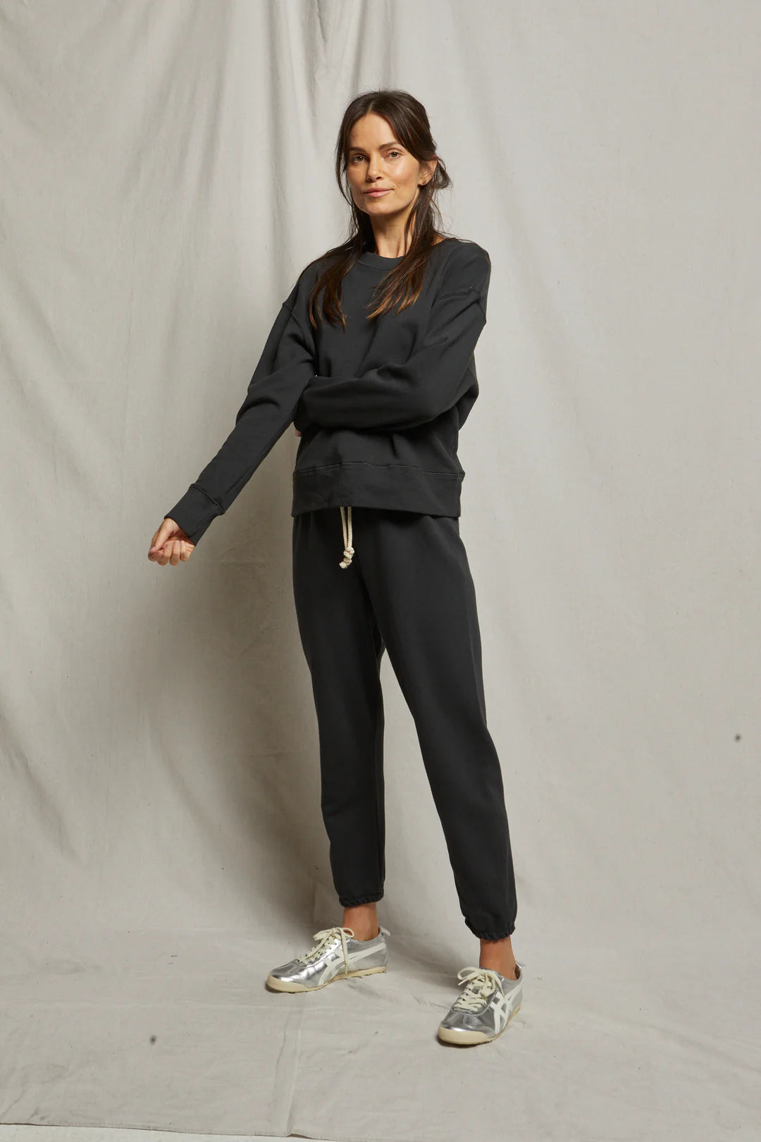 tyler french terry pullover sweatshirt in vintage black