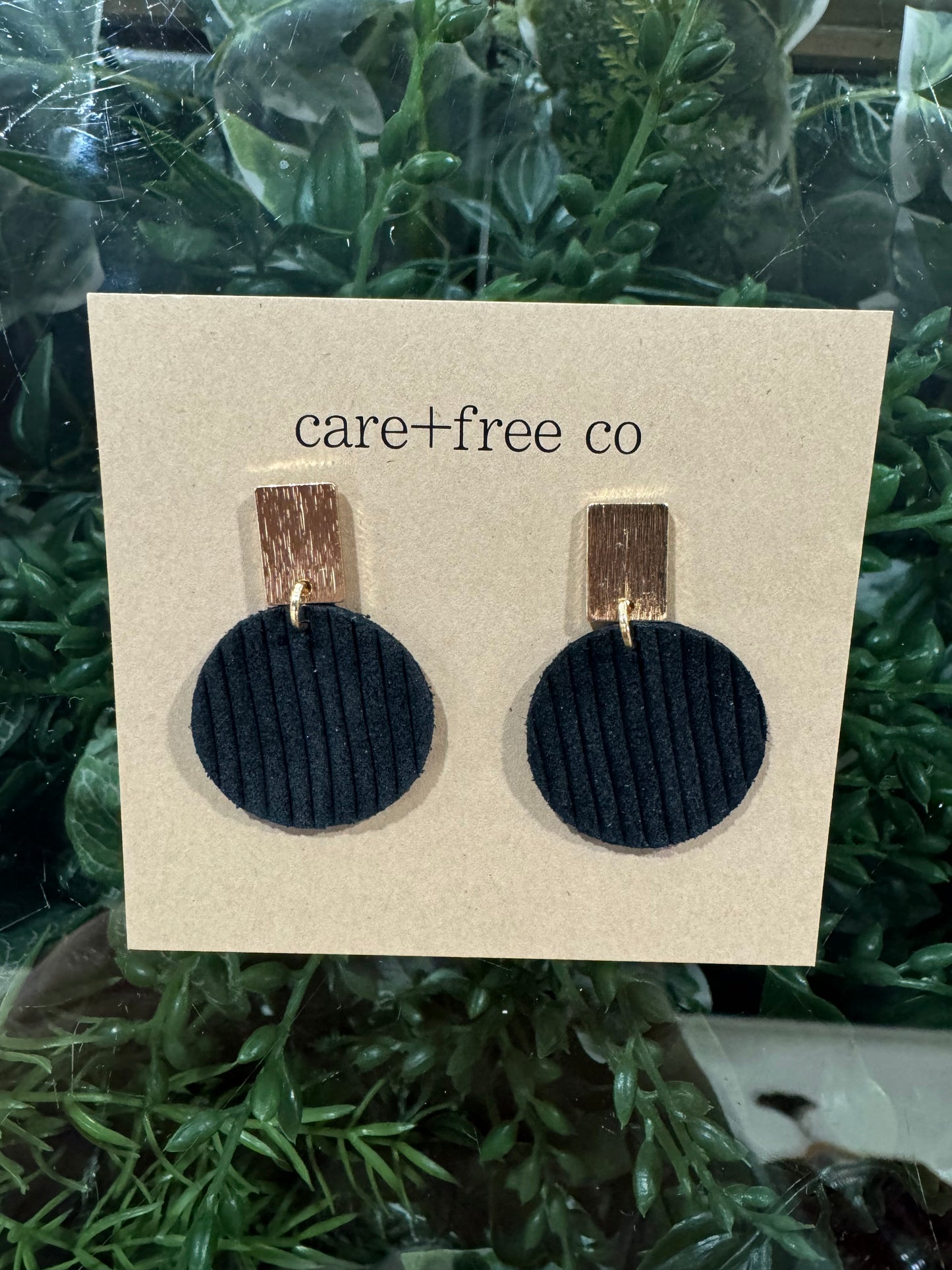 Rec + Circle Earrings Care Free Co