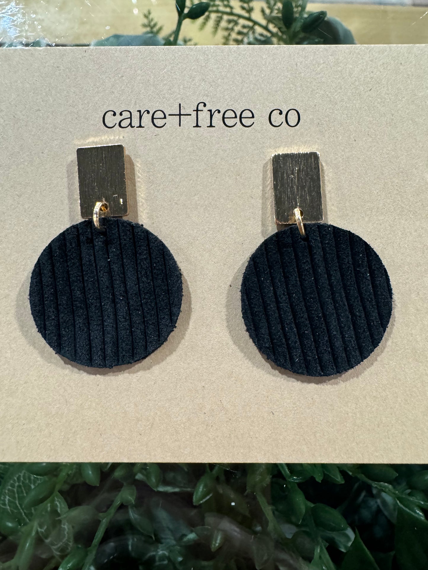 Rec + Circle Earrings Care Free Co