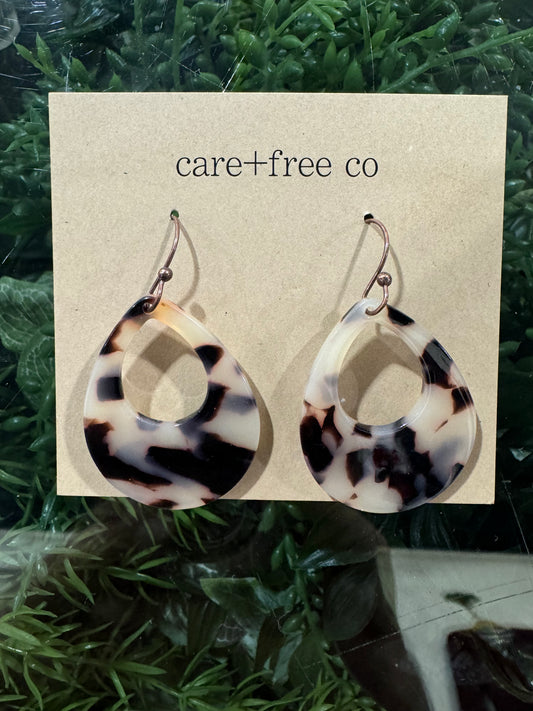 Tortoise Tear Large Earrings Care Free Co