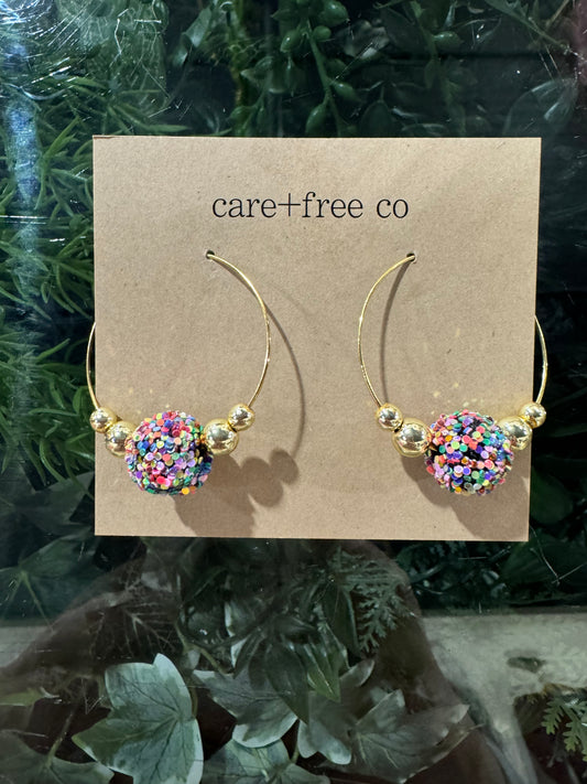 Sparkle Hoop Earrings Care Free Co