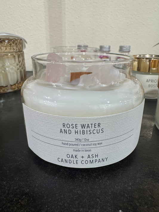 Crystal Apothecary Candle in Rose Water and Hibiscus