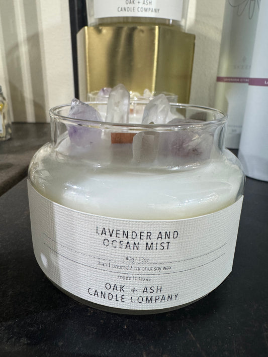 Crystal Apothecary Candle in Lavender and Ocean Mist