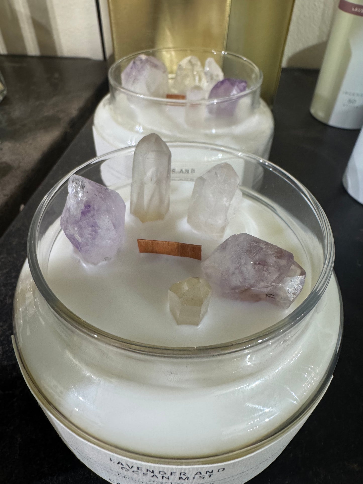 Crystal Apothecary Candle in Lavender and Ocean Mist