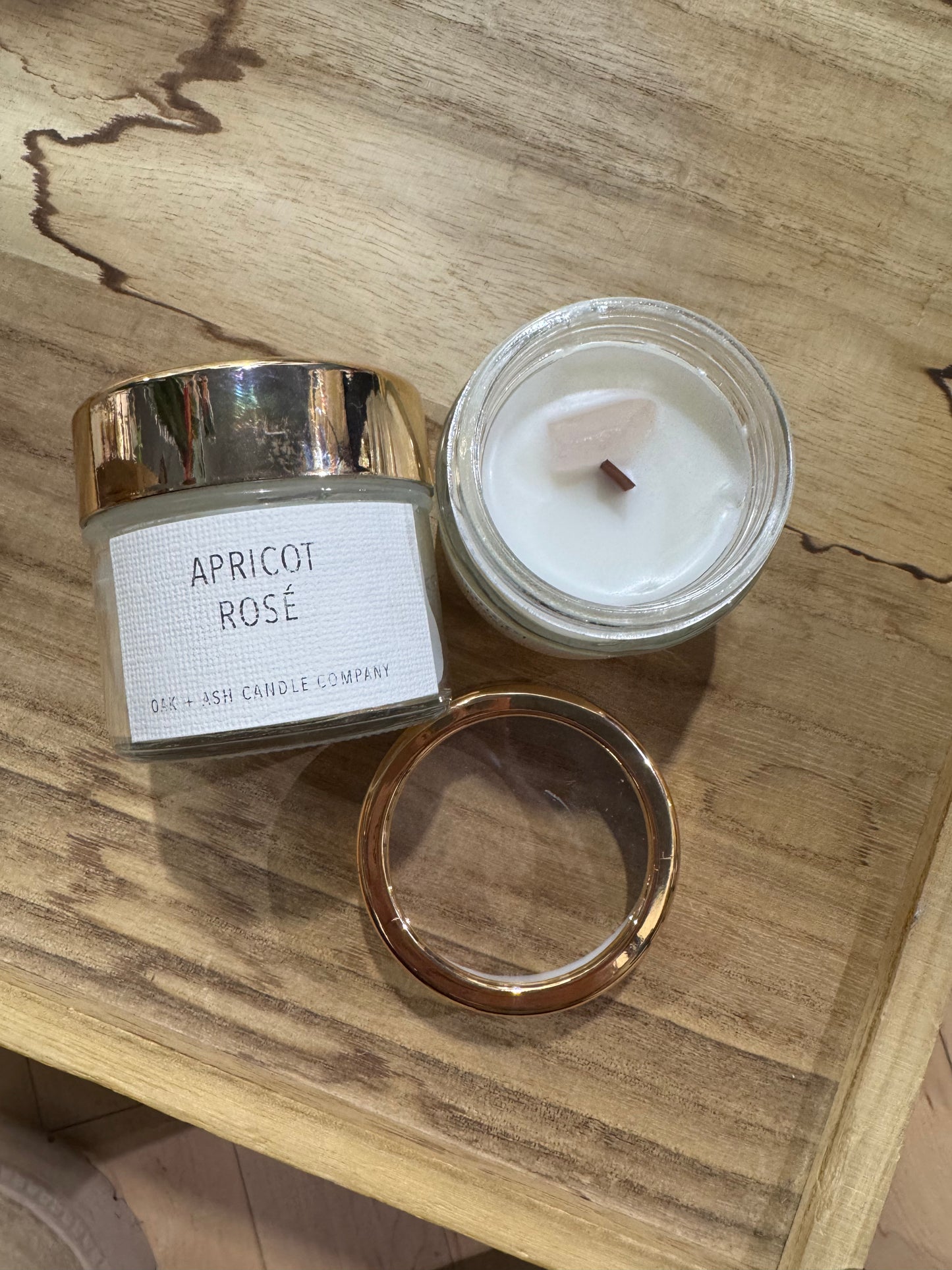 Crystal Travel Candle in Apricot Rose