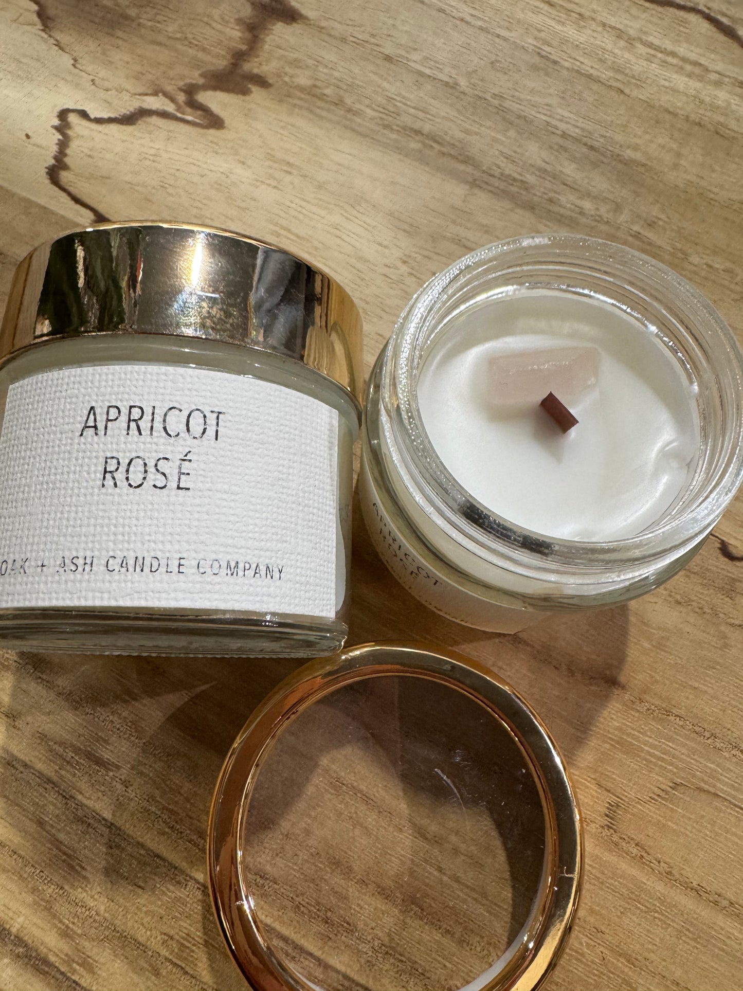 Crystal Travel Candle in Apricot Rose