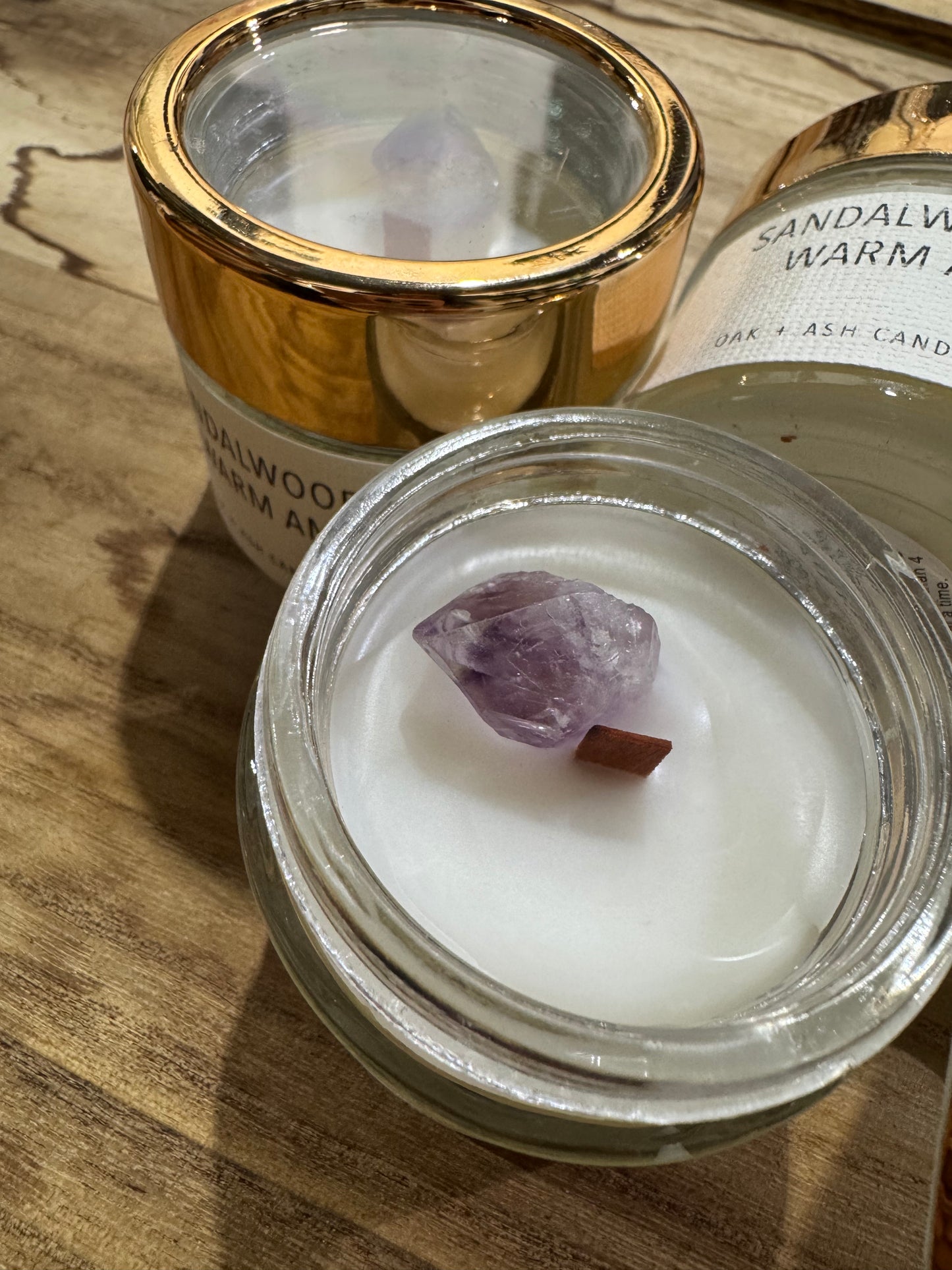 Crystal Travel Candle in Warm Amber