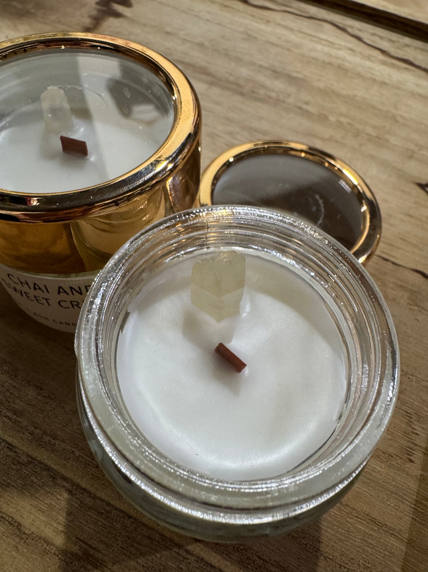 Crystal Travel Candle in Chai Sweet Cream